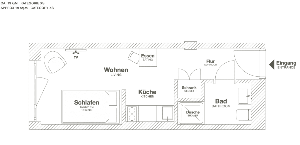 Wohnung zur Miete Wohnen auf Zeit 1.856 € 1 Zimmer 20 m²<br/>Wohnfläche ab sofort<br/>Verfügbarkeit Am Kavalleriesand Am Kavalleriesand Darmstadt 64295