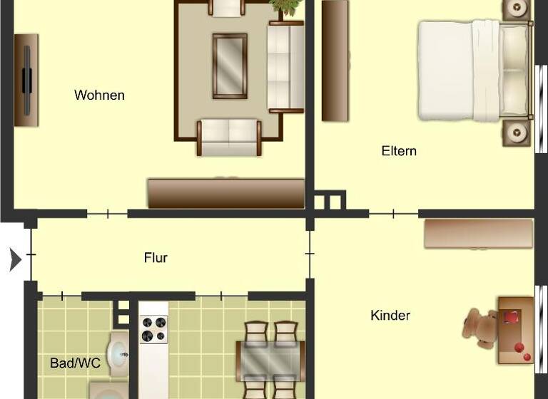 Wohnung zur Miete 509 € 3 Zimmer 61,6 m²<br/>Wohnfläche 1.<br/>Geschoss Schlesische Straße 61 Höxter Höxter 37671