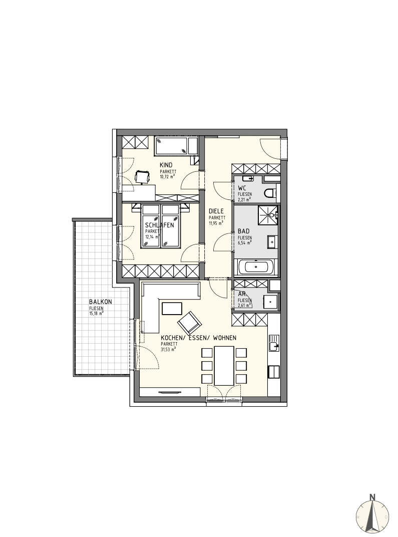 Wohnung zum Kauf 379.900 € 3 Zimmer 77 m²<br/>Wohnfläche Untere Fellach Villach(Stadt) 9500