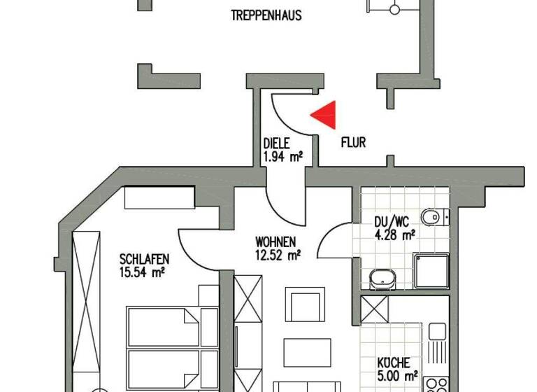 Wohnung zur Miete 373 € 2 Zimmer 39,3 m² 1. Geschoss Nernststraße 14 Möckern Leipzig 04159