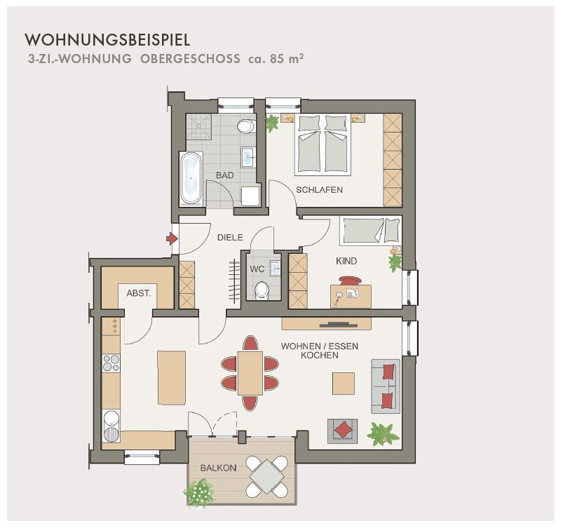 Wohnung zur Miete 1.450 € 3 Zimmer 85 m²<br/>Wohnfläche 1.<br/>Geschoss Leuschnerstraße 20 Altstadt Bayreuth 95447