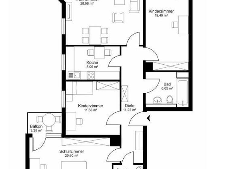 Wohnung zum Kauf 899.000 € 4 Zimmer 113 m²<br/>Wohnfläche 1.<br/>Geschoss Herzogpark München 81679