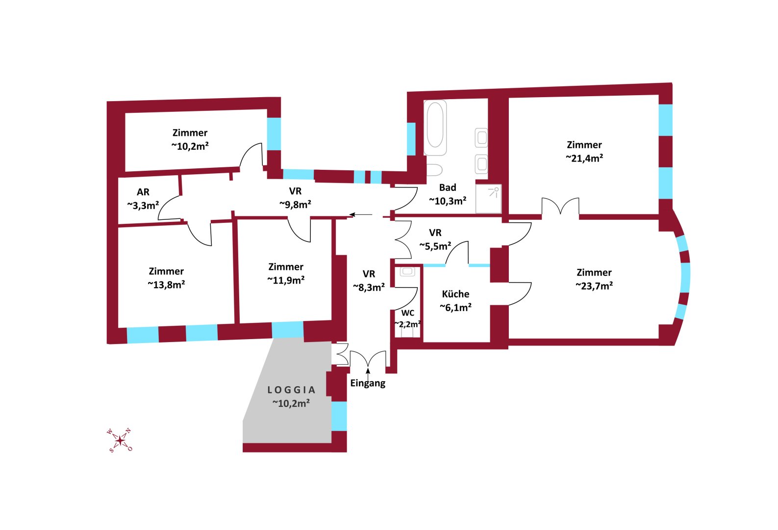 Wohnung zum Kauf 849.000 € 5 Zimmer 126,5 m²<br/>Wohnfläche 3.<br/>Geschoss Wien,Landstraße 1030