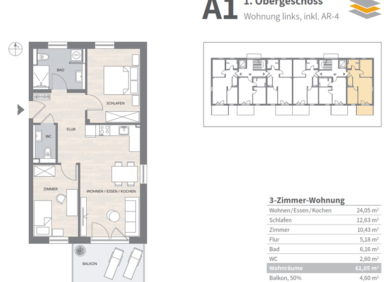 Wohnung zum Kauf - Erstbezug provisionsfrei 404.500 € 3 Zimmer 65,7 m² 1. Geschoss frei ab sofort Finkenstraße Altdorf , Kr Böblingen 71155