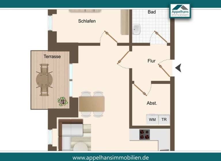 Wohnung zum Kauf 255.000 € 2 Zimmer 61,6 m²<br/>Wohnfläche Haste Osnabrück 49090