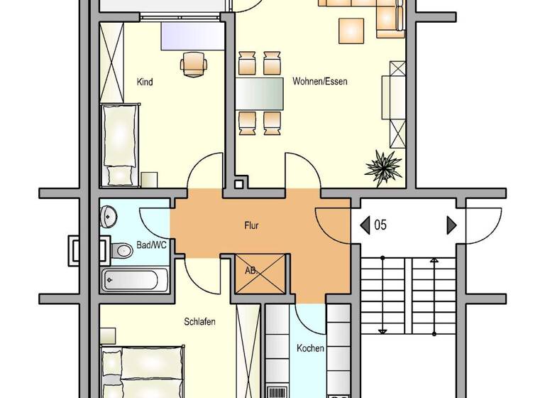 Wohnung zur Miete 542 € 3 Zimmer 74 m² 2. Geschoss frei ab 01.06.2026 Hölterhofer Straße 5 Innenstadt Radevormwald 42477