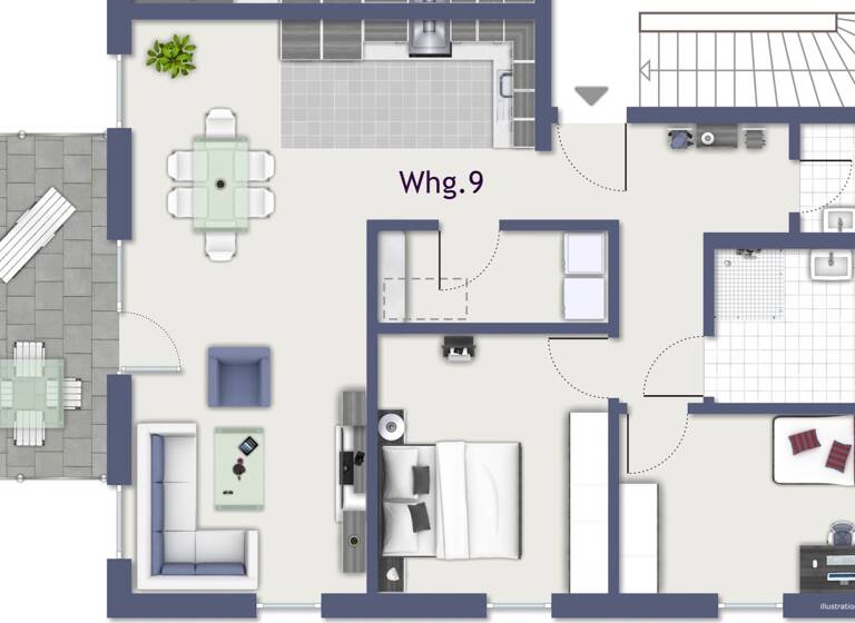 Wohnung zum Kauf 415.500 € 3 Zimmer 87,3 m²<br/>Wohnfläche Dachgeschoss, 2.<br/>Geschoss Raiffeisengasse 5 Trailsdorf Hallerndorf 91352