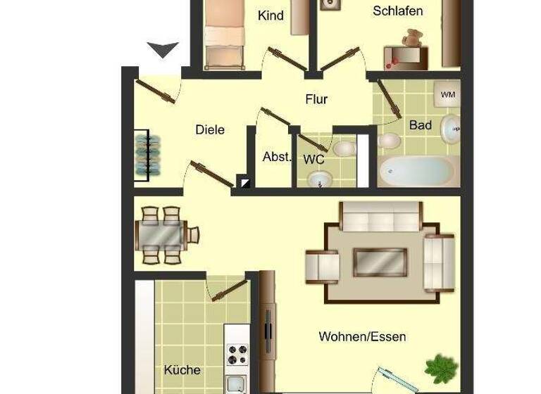 Wohnung zur Miete 729 € 3 Zimmer 80 m² 1. Geschoss Hultschiner Straße 23 Wanheimerort Duisburg 47055