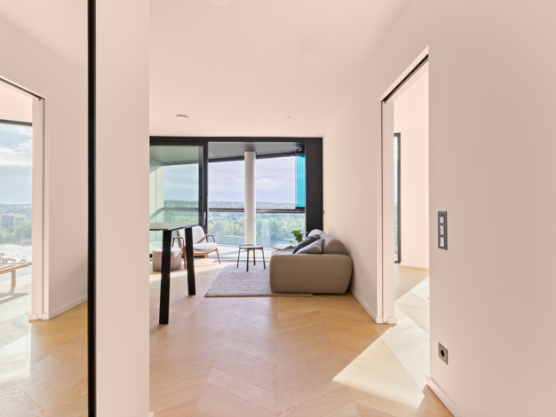 Wohnung zur Miete 2.570 € 2 Zimmer 63,3 m² 13. Geschoss Ostend Frankfurt am Main 60314