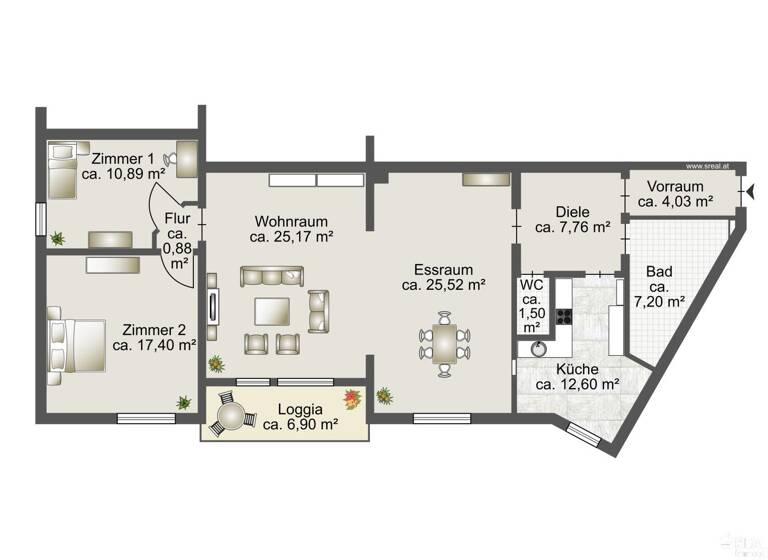 Wohnung zum Kauf 279.000 € 3 Zimmer 113 m² 3. Geschoss Lind Villach-Innere Stadt 9500