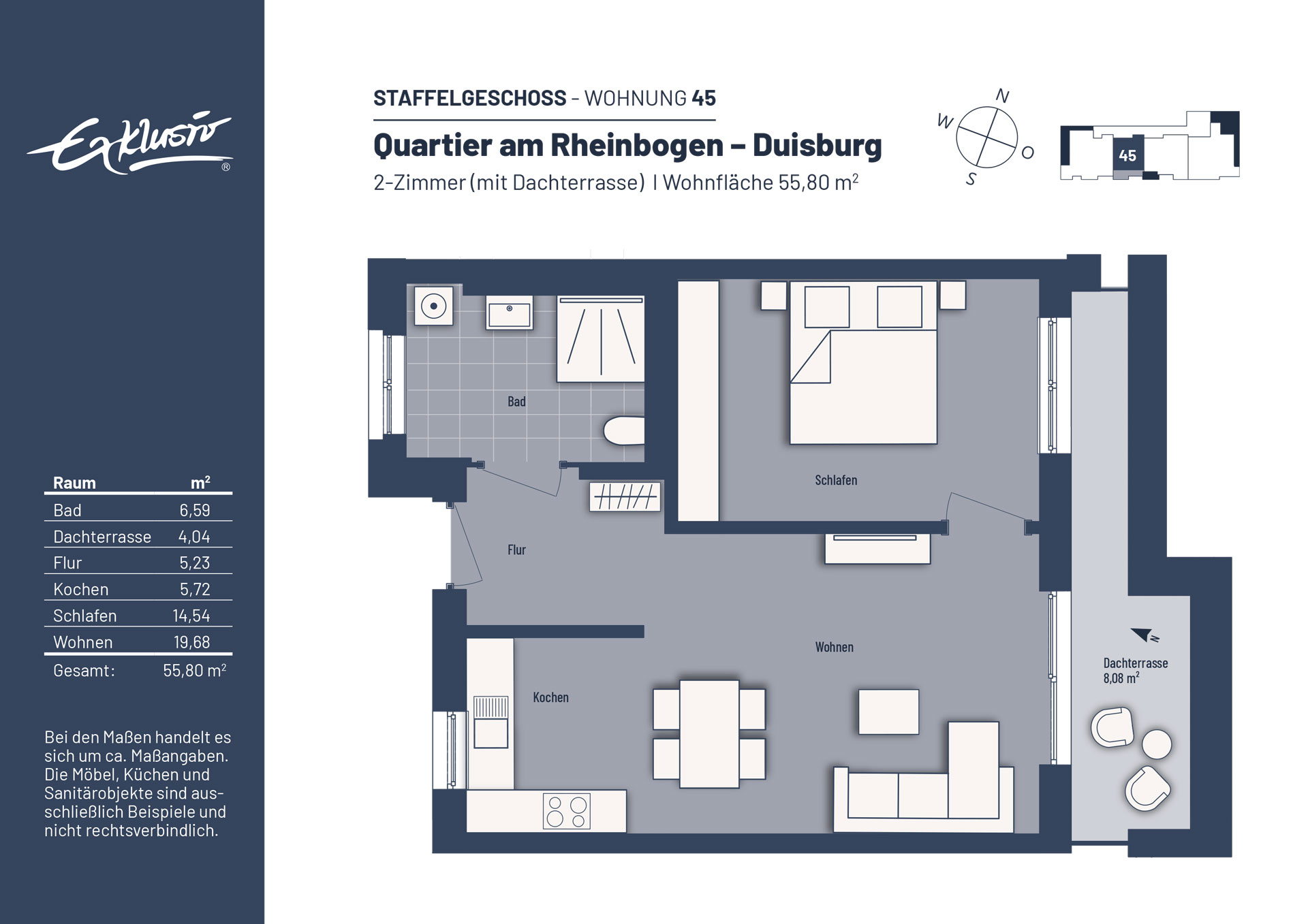 Penthouse zum Kauf provisionsfrei 245.000 € 2 Zimmer 55,8 m²<br/>Wohnfläche 4.<br/>Geschoss Buchholz Duisburg 47249