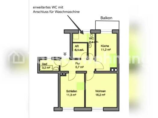 Wohnung zur Miete Tauschwohnung 700 € 2 Zimmer 55 m² 2. Geschoss Nordostbahnhof Nürnberg 90491