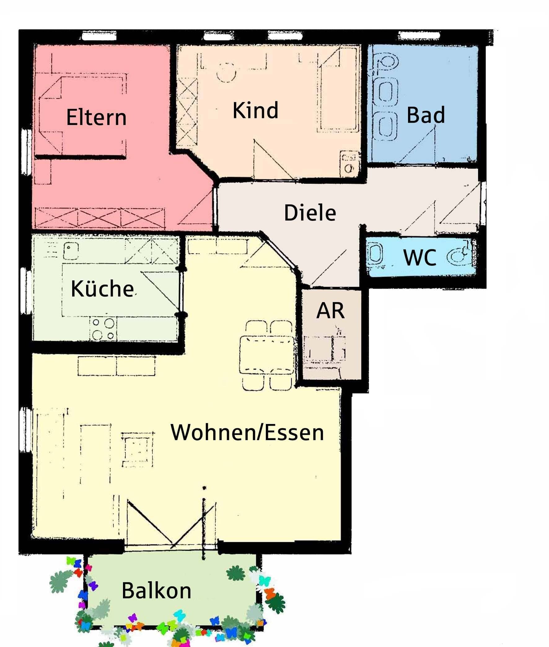 Wohnung zur Miete 680 € 3 Zimmer 87 m²<br/>Wohnfläche 1.<br/>Geschoss 01.04.2025<br/>Verfügbarkeit Limbach Eltmann 97483