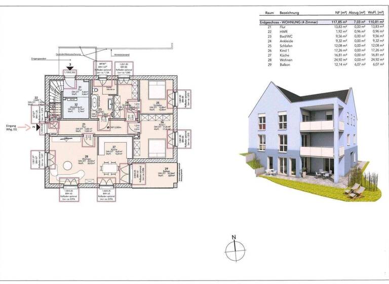Wohnung zum Kauf 388.905 € 4 Zimmer 120 m² Altentreptow 17087