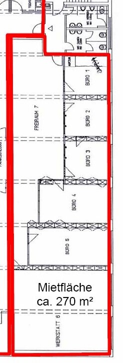 Büro-/Praxisfläche zur Miete 1.700 € 270 m²<br/>Bürofläche Schönfeld Erlangen 91058