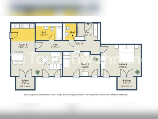 Wohnung zur Miete nur mit Wohnberechtigungsschein Tauschwohnung 1.500 € 3 Zimmer 90 m² 6. Geschoss Zentrum-Ost Leipzig 04103