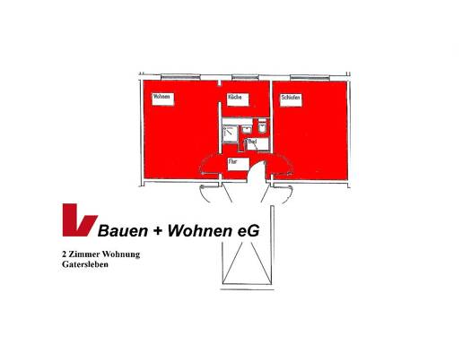 Wohnung zur Miete 209 € 2 Zimmer 41,8 m² 1. Geschoss Drosselweg (Gatersleben) 5 Gatersleben Seeland 06466