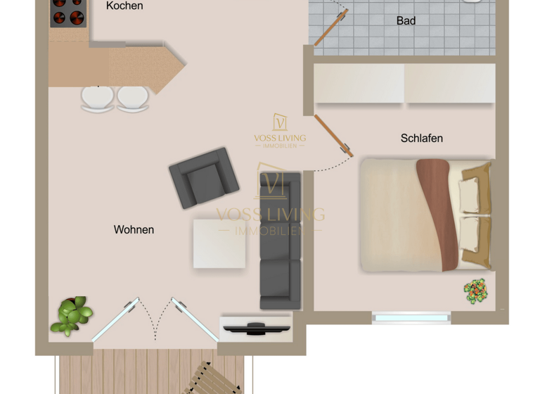 Wohnung zum Kauf provisionsfrei 249.000 € 2 Zimmer 46 m² 1. Geschoss Bonames Frankfurt am Main 60437