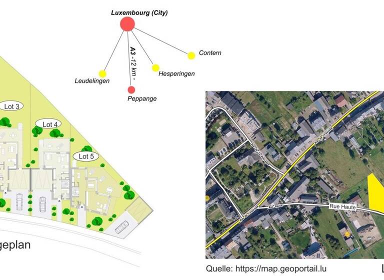 Reihenmittelhaus zum Kauf - Erstbezug provisionsfrei 1.199.000 € 4 Zimmer 228 m² 388 m² Grundstück Rue Haute Peppange 3391