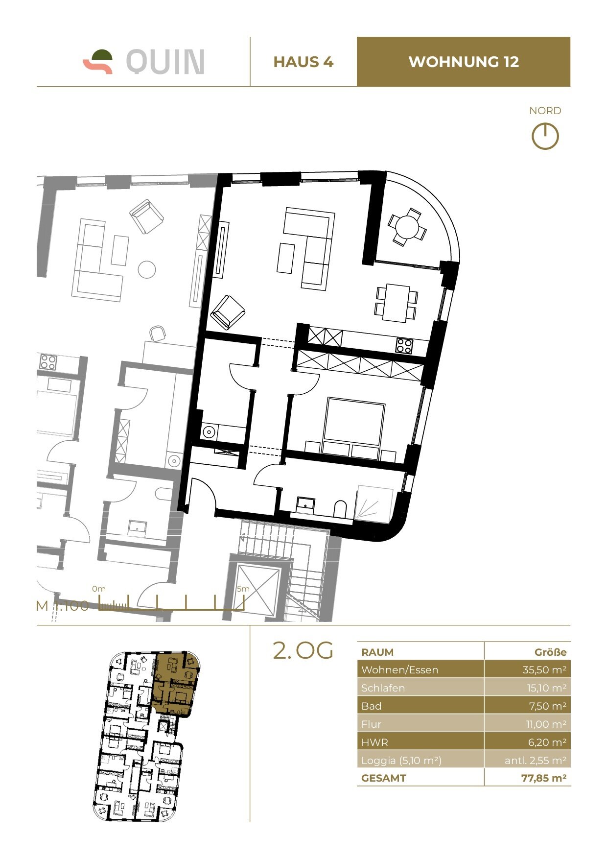 Wohnung zum Kauf provisionsfrei 345.400 € 2 Zimmer 77,9 m²<br/>Wohnfläche 2.<br/>Geschoss Sehnde Sehnde 31319