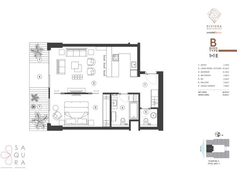 Wohnung zum Kauf 2 Zimmer 68,1 m² Budva 85310