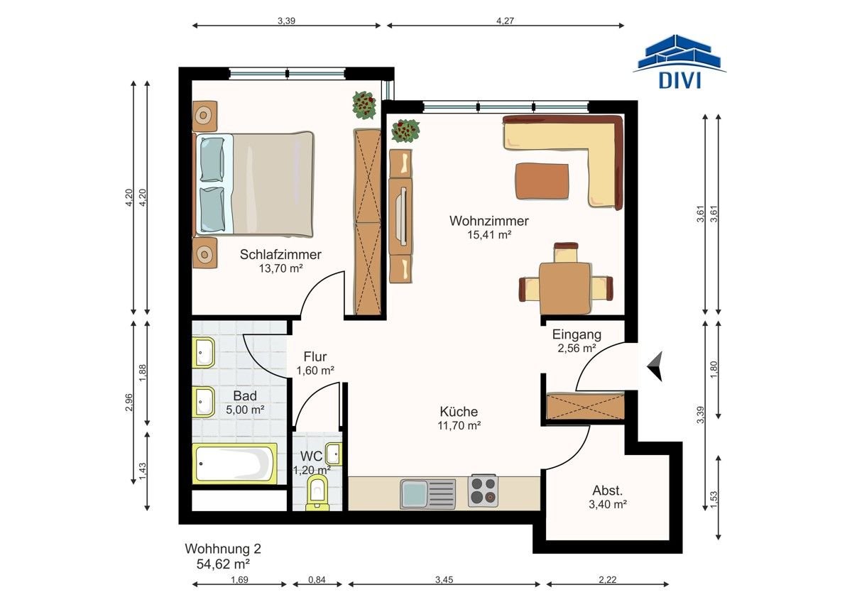 Wohnung zum Kauf 129.000 € 2 Zimmer 54,6 m²<br/>Wohnfläche EG<br/>Geschoss Eisingen 75239