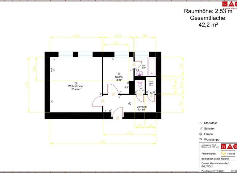 Studio zur Miete 297 € 1 Zimmer 41,3 m² EG frei ab 01.04.2026 Machlandstraße 2 Perg 4320