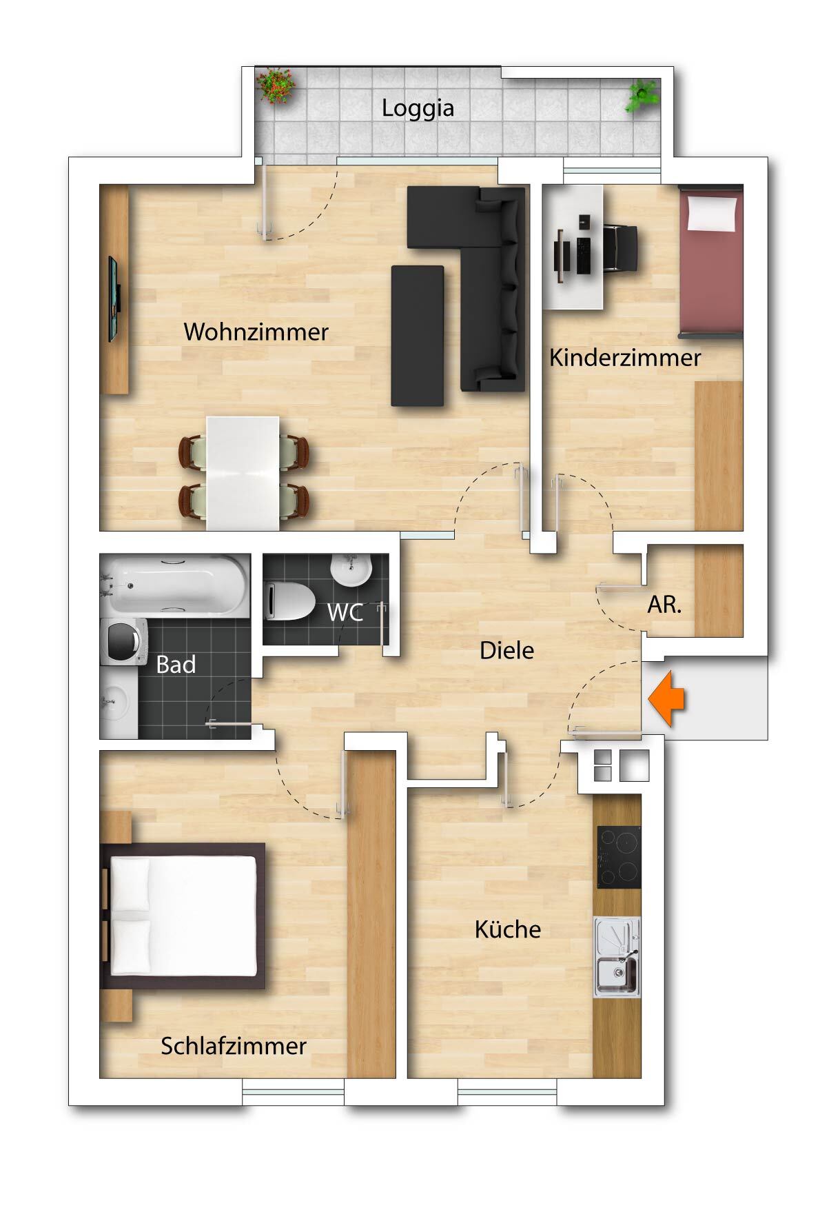 Wohnung zur Miete 780 € 3 Zimmer 77 m²<br/>Wohnfläche 1.<br/>Geschoss ab sofort<br/>Verfügbarkeit Fischbach Nürnberg 90475