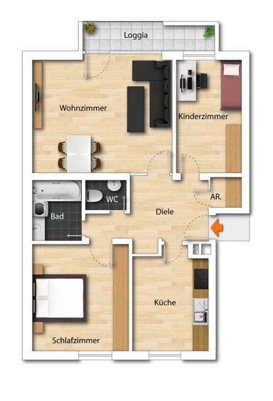 Wohnung zur Miete 780 € 3 Zimmer 77 m² 1. Geschoss frei ab sofort Fischbach Nürnberg 90475