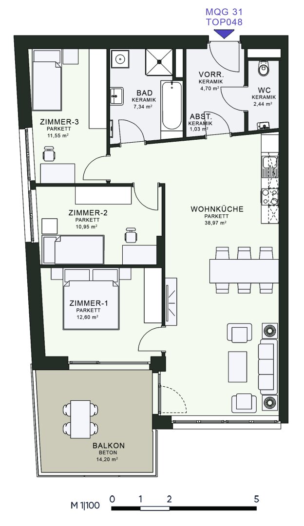 Wohnung zur Miete 1.124 € 4 Zimmer 89,6 m²<br/>Wohnfläche 2.<br/>Geschoss 01.06.2025<br/>Verfügbarkeit Fröhlichgasse 23-35 Jakomini Graz 8010