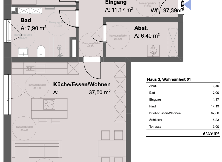 Wohnung zur Miete - Erstbezug 1.100 € 3 Zimmer 103,5 m² EG frei ab sofort Griesbach Bad Griesbach i.Rottal 94086