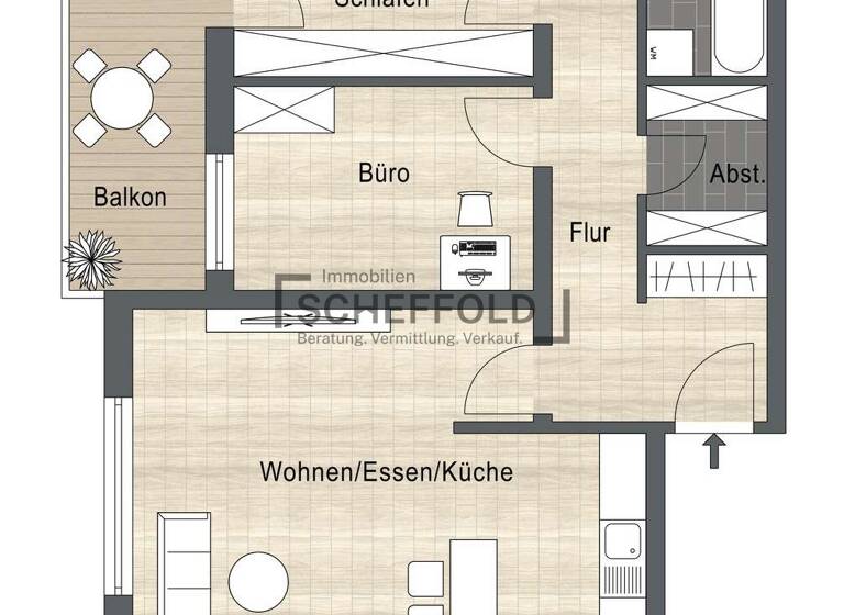 Wohnung zum Kauf 206.500 € 3,5 Zimmer 78,1 m²<br/>Wohnfläche 1.<br/>Geschoss Schelklingen Schelklingen 89601