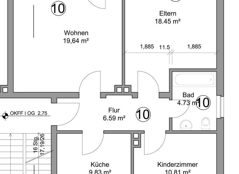 Wohnung zur Miete 520 € 3 Zimmer 73 m² 1. Geschoss frei ab sofort Böckenheckstr. 35 Datteln 45711