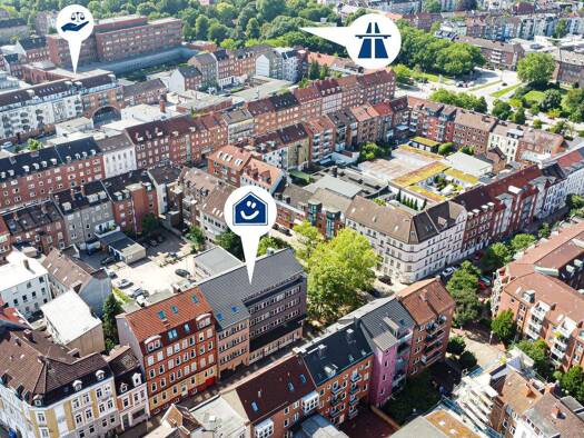 Bürofläche zur Miete 2.800 € 6 Zimmer 205 m² Bürofläche Schaßstraße 5 Exerzierplatz Kiel 24103