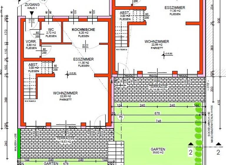 Doppelhaushälfte zur Miete - Erstbezug 1.350 € 4 Zimmer 101,3 m² 154,5 m² Grundstück Manhartsbrunn 2203
