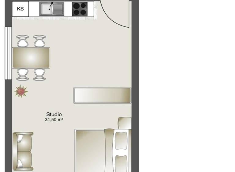 Studio zur Miete 660 € 1 Zimmer 43,9 m² EG frei ab 01.07.2026 Gartlage Osnabrück 49074