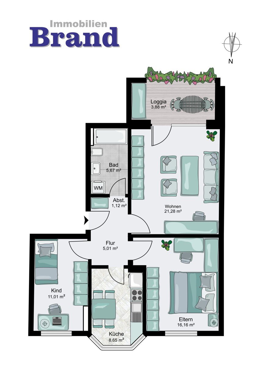 Wohnung zum Kauf 222.000 € 3 Zimmer 70,7 m²<br/>Wohnfläche Nordmoslesfehn Oldenburg 26131