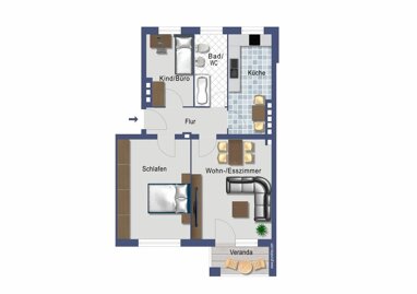 Wohnung zum Kauf provisionsfrei 178.000 € 2,5 Zimmer 70,5 m² 2. Geschoss Pfahlerstraße 16 Reinickendorf Berlin 13403