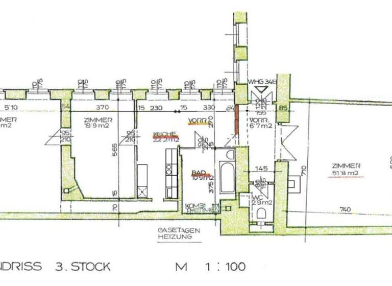 Wohnung zur Miete 1.953 € 3 Zimmer 154 m² 3. Geschoss Wien 1010