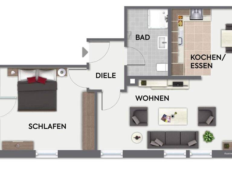 Wohnung zur Miete 1.160 € 2,5 Zimmer 61 m² 2. Geschoss Neugereutstraße 10 Süd Stuttgart 70199