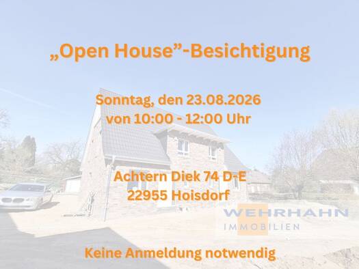 Doppelhaushälfte zum Kauf - Erstbezug provisionsfrei 659.000 € 4,5 Zimmer 117 m² 424 m² Grundstück Achtern Diek 74 a Hoisdorf Hoisdorf 22955