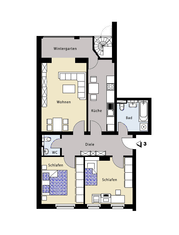 Wohnung zum Kauf 230.000 € 3 Zimmer 84,9 m²<br/>Wohnfläche EG<br/>Geschoss Gohlis - Süd Leipzig 04155