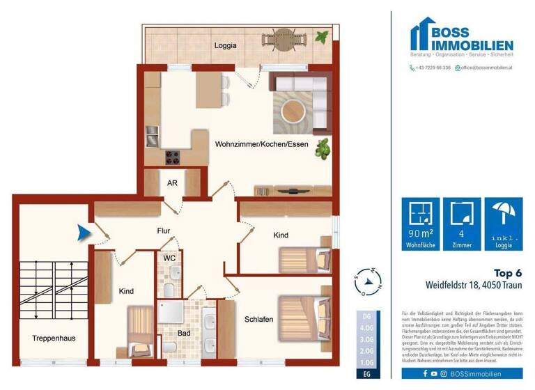 Wohnung zum Kauf 297.000 € 4 Zimmer 90,2 m² EG frei ab 01.04.2026 Weidfeldstraße 18 Traun 4050