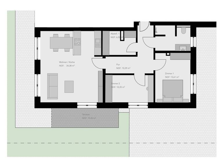 Wohnung zum Kauf - Erstbezug 313.000 € 3 Zimmer 87 m² EG August-Meyer-Straße 15A Essen Essen (Oldenburg) 49632
