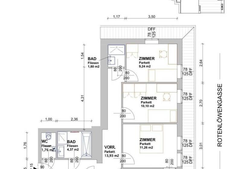 Wohnung zum Kauf 978.000 € 4 Zimmer 97,9 m² 5. Geschoss Wien 1090