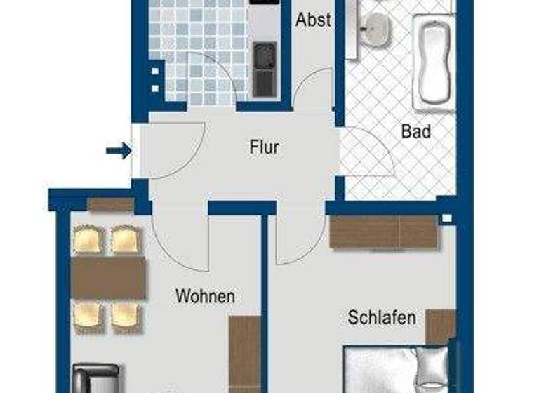 Wohnung zur Miete 487 € 2 Zimmer 58,3 m² 2. Geschoss frei ab 15.03.2026 Erich-Thiele-Str. 6 Lindenthal Leipzig 04158