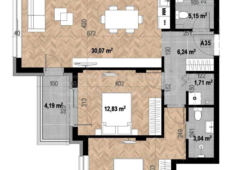 Studio zum Kauf 283.500 € 3 Zimmer 103,2 m² Sofia