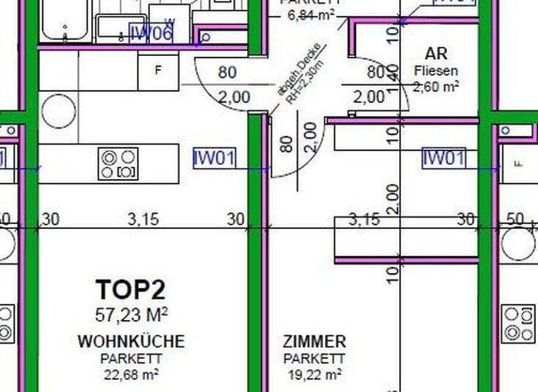 Wohnung zur Miete - Erstbezug 1.322 € 2 Zimmer 57,2 m² 1. Geschoss Heiligenstädter Straße 395a Wien 1190
