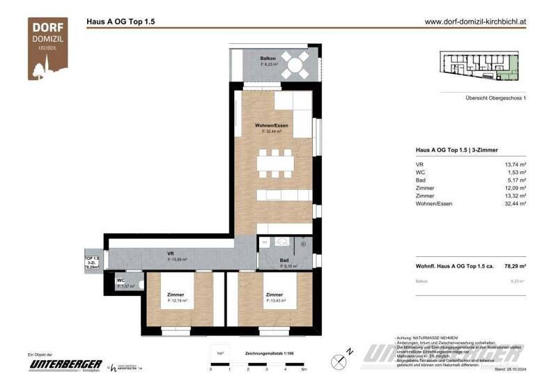 Wohnung zum Kauf - Erstbezug 548.500 € 3 Zimmer 78,5 m² Tirolerstraße 35 Kirchbichl 6322