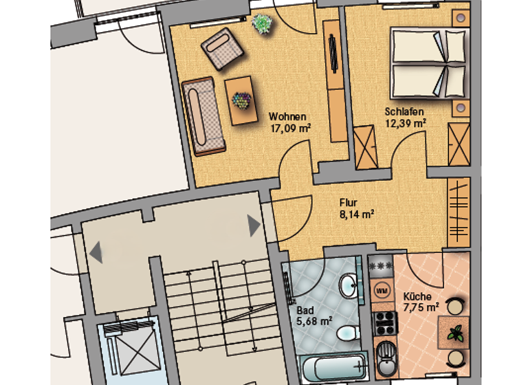 Wohnung zum Kauf 159.000 € 2 Zimmer 55 m² 1. Geschoss Tolkewitz/Seidnitz-Nord Dresden 01277